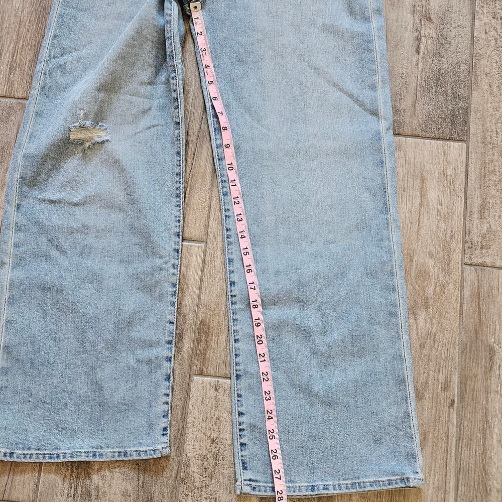 Hudson High Rise Wide Leg Jeans Women’s 31 Light Wash Distressed‎ Denim Retro - Picture 4 of 10